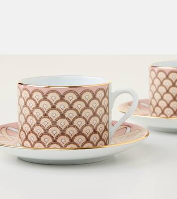 Set de 2 tazas de té y platillos Impero de porcelana | La DoubleJ