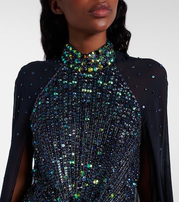 Thea caped sequined gown | Jenny Packham