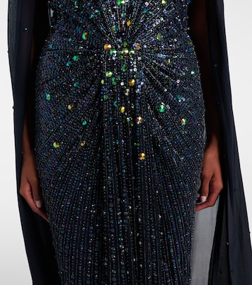 Thea caped sequined gown | Jenny Packham