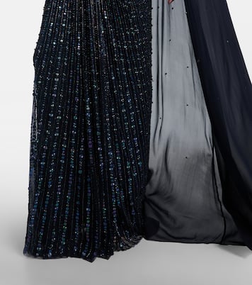 Thea caped sequined gown | Jenny Packham