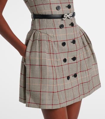 Houndstooth wool-blend twill minidress | Self-Portrait