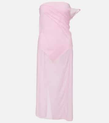 Draped sheer jersey crêpe midi dress | Courrèges