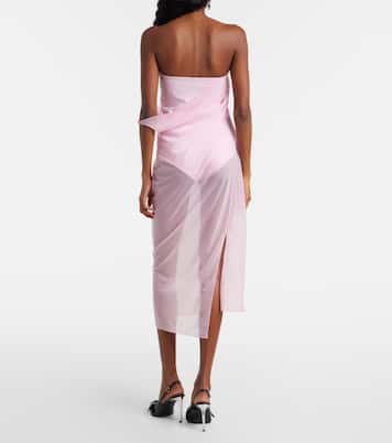 Draped sheer jersey crêpe midi dress | Courrèges