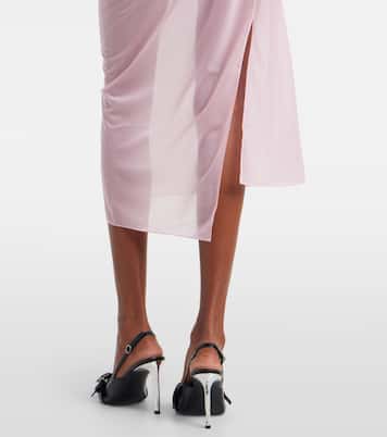 Draped sheer jersey crêpe midi dress | Courrèges