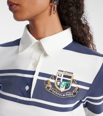 Polo cropped de algodón a rayas | Acne Studios