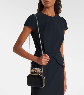 Knuckle satin clutch | McQueen