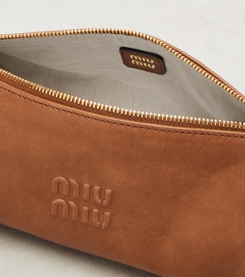 Logo leather shoulder bag  | Miu Miu