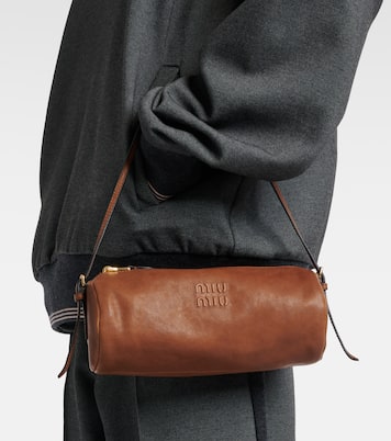 Logo leather shoulder bag  | Miu Miu