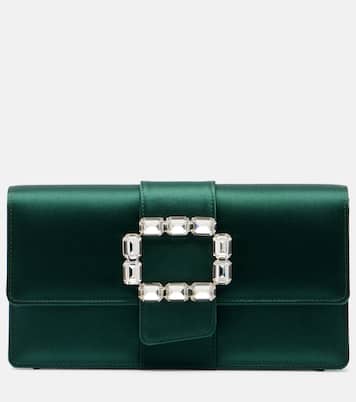 Clutch Maycap aus Satin mit Kristallen | Manolo Blahnik