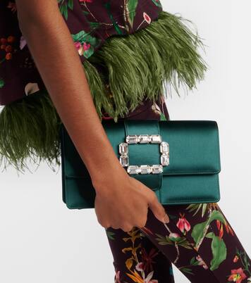 Clutch Maycap aus Satin mit Kristallen | Manolo Blahnik