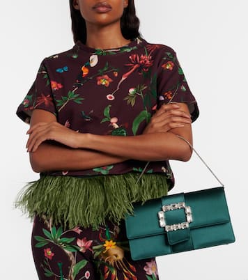 Clutch Maycap aus Satin mit Kristallen | Manolo Blahnik