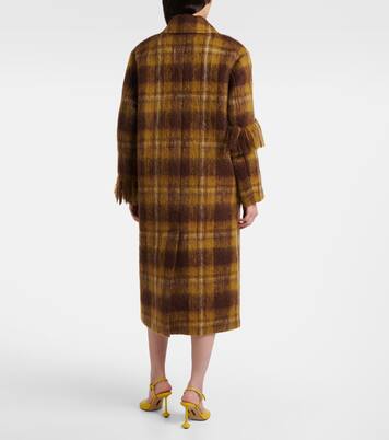 Fringed mohair and wool coat | Loewe
