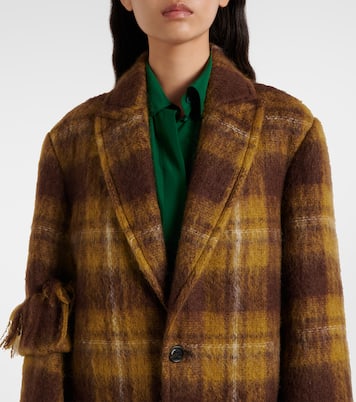 Fringed mohair and wool coat | Loewe