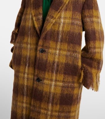 Fringed mohair and wool coat | Loewe