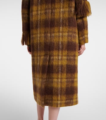 Fringed mohair and wool coat | Loewe