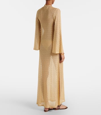 Open-knit tie-neck lamé kaftan  | Missoni