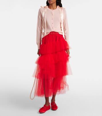 Tiered tulle midi skirt | Simone Rocha