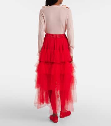Tiered tulle midi skirt | Simone Rocha