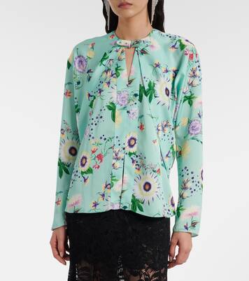 Layered floral satin blouse | Rabanne