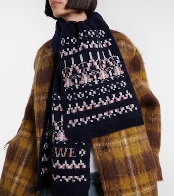 Bufanda en mezcla de lana en jacquard con lentejuelas | Loewe
