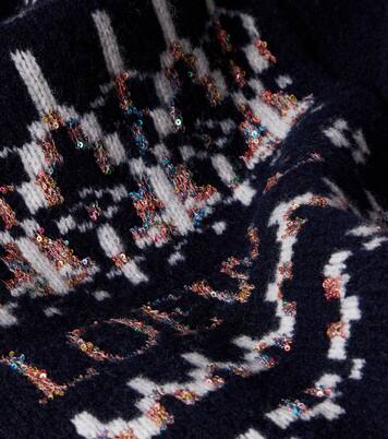 Bufanda en mezcla de lana en jacquard con lentejuelas | Loewe