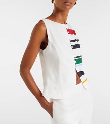 Genova条纹亚麻上衣 | Cala de la Cruz