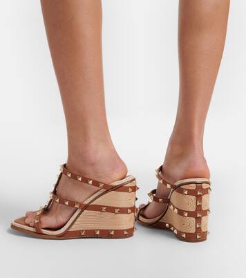 Rockstud leather espadrille sandals | Valentino Garavani