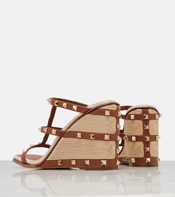 Rockstud leather espadrille sandals | Valentino Garavani