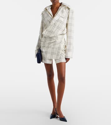 Salones destalonados de piel grabada | Amina Muaddi