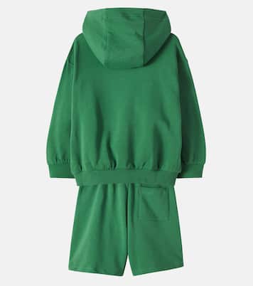 Logo cotton fleece hoodie and shorts set | Stella McCartney Kids