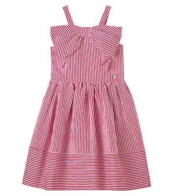 Bow-detail striped dress | Monnalisa