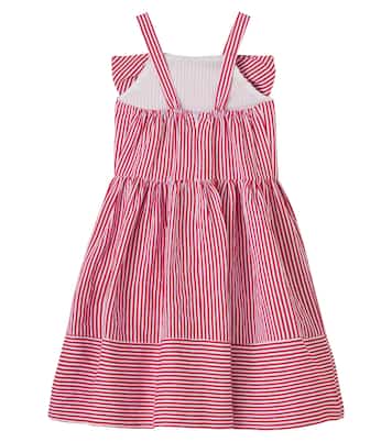 Bow-detail striped dress | Monnalisa