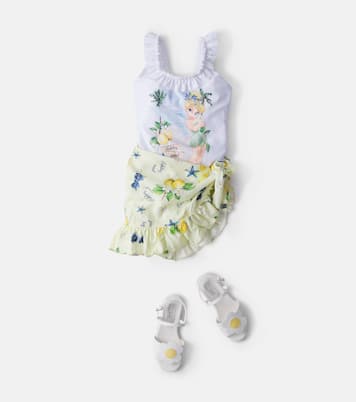 x Disney® printed ruffled swimsuit | Monnalisa