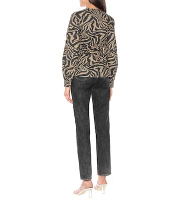Zebra-print cotton-poplin top | Ganni
