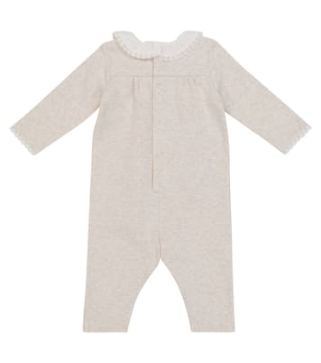 Baby lace-trimmed cotton jersey onesie | Chloé Kids