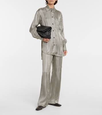 Pantaloni in raso a righe | Victoria Beckham