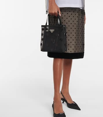 Verzierte Tote Small aus Mesh und Leder | Prada