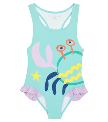 Ruffle trimmed printed swimsuit | Stella McCartney Kids