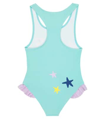 Ruffle trimmed printed swimsuit | Stella McCartney Kids