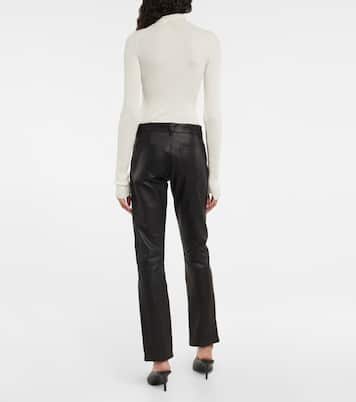 Pantalon Gonda à taille basse en cuir | Petar Petrov