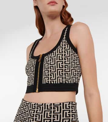 Top raccourci en jacquard | Balmain