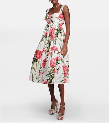 Floral cotton poplin midi dress | Dolce&Gabbana