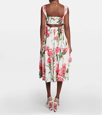 Floral cotton poplin midi dress | Dolce&Gabbana
