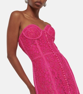 Elodie lace bustier maxi dress | Costarellos