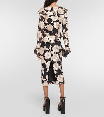 Ruffled floral mesh top | Rotate