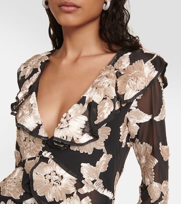 Ruffled floral mesh top | Rotate