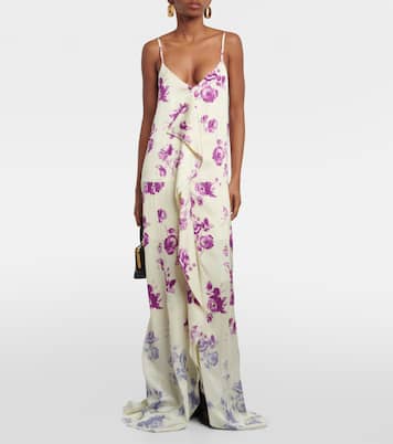 Ruffled floral maxi dress | Jil Sander