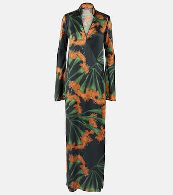 Printed silk-blend wrap dress | Johanna Ortiz