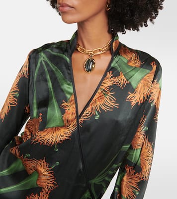 Printed silk-blend wrap dress | Johanna Ortiz