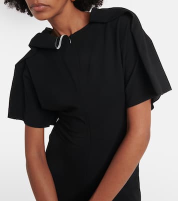 Asymmetric wool-blend crêpe maxi dress | Victoria Beckham